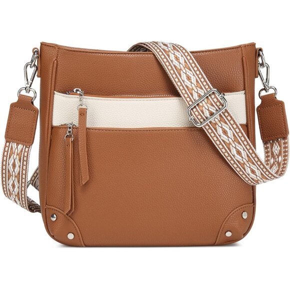 Snake Print Leather Brown Crossbody Bag for Women Chain Strap and Clutch Style - Picture 1 of 7